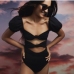 3Front Twisted Solid Cut Out Bodysuit