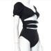 8Front Twisted Solid Cut Out Bodysuit