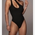 1Inclined One Shoulder Solid Ladies Bodysuits