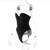 5Ladies Black Velvet  Sweetheart Collar Sleeveless Bodysuits