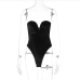 10Ladies Black Velvet  Sweetheart Collar Sleeveless Bodysuits