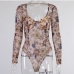 16Retro Style Floral Long Sleeve One Piece Bodysuits