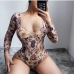 4Retro Style Floral Long Sleeve One Piece Bodysuits