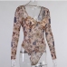 10Retro Style Floral Long Sleeve One Piece Bodysuits