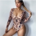 1Retro Style Floral Long Sleeve One Piece Bodysuits