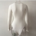 18Scoop Neck Solid Long Sleeve Ladies Bodysuits