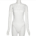 7Seductive Gauze White Long Sleeve Bodysuit