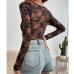 5Sexy Lace Black Long Sleeve Fitted Bodysuits