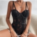 25Sexy Lace Perspective Sleeveless Bodysuit