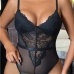5Sexy Night Club Lace Perspective Bodysuit