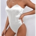 4Sexy White Sleeveless Backless  Ladies Slimming Bodysuit 