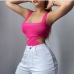 14Solid Cut Out Backless Sleeveless Bodysuit For Women