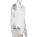 9Stand Collar White Sleeveless Zipper Up  Bodysuits