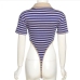 8Summer Striped  Short Sleeve Bodysuits For Women
