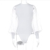 10Trendy Fashionable White Lantern Long Sleeve Bodysuits