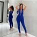 9 Sexy Pure Color Hollowed Out Fitted Jumpsuit