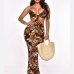 6Beach Holiday Printed Cut Out Sleeveless Jumpsuit