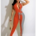 5Casual Contrast Color Tight Sleeveless Jumpsuit
