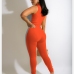 6Casual Contrast Color Tight Sleeveless Jumpsuit