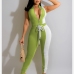 7Casual Contrast Color Tight Sleeveless Jumpsuit