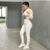 3Casual  Pure Color Long Sleeve Cut Out Jumpsuit