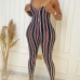 1Euro Style Striped  Camisole Jumpsuits For Women