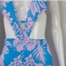 10Ladies Tight Cut Out Printed V Neck Jumpsuits