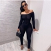 1New Sexy Black Off The Shoulder Bodycon Jumpsuits