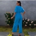 9OL Style Short Sleeve Tie Up Jumpsuits