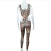 7Sexy Leopard Print Hollow Out Sleeveless Jumpsuit