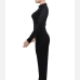 6Sexy Mock Neck Dot Black Jumpsuit For Women