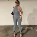 1Sexy Open Back Solid One Piece Tight Jumpsuit
