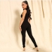 7Sexy Pure Color Sleeveless Skinny Jumpsuit