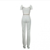 6Sexy White Short Sleeve Jumpsuit