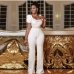1Sexy White Short Sleeve Jumpsuit
