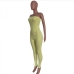 22Solid Color Tight Fitted Strapless Jumpsuit Womens