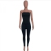 24Solid Color Tight Fitted Strapless Jumpsuit Womens