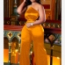 4Solid Smooth Sleeveless Wide Leg Jumpsuit