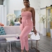 1Solid Strapless Sexy Jumpsuits For Women