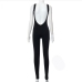 10Sports Solid Backless White Sleeveless Tight Jumpsuits