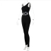 7Sporty Cutout Solid Fitted Jumpsuit