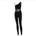 10Sporty Cutout Solid Fitted Jumpsuit