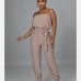 12Street Solid Strapless Jumpsuits For Women