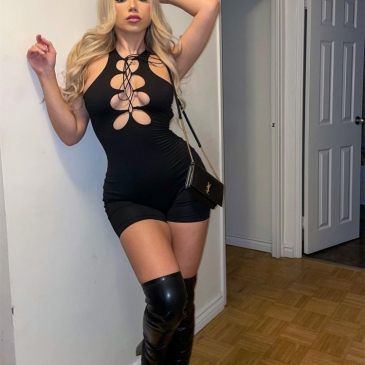  Sexy Hollowed Out Bandage Night Club Romper