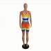 13 Striped Contrast Color Print Sleeveless Sexy Romper