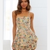1Floral Printed Bowknot Backless Romper