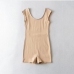 10Open Back Solid One Piece Romper