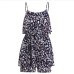 10Printed Summer Backless Sleeveless Short Loose Rompers