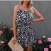 1Printed Summer Backless Sleeveless Short Loose Rompers