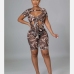 6Sexy Printed Hollow Out Short Sleeve Rompers
